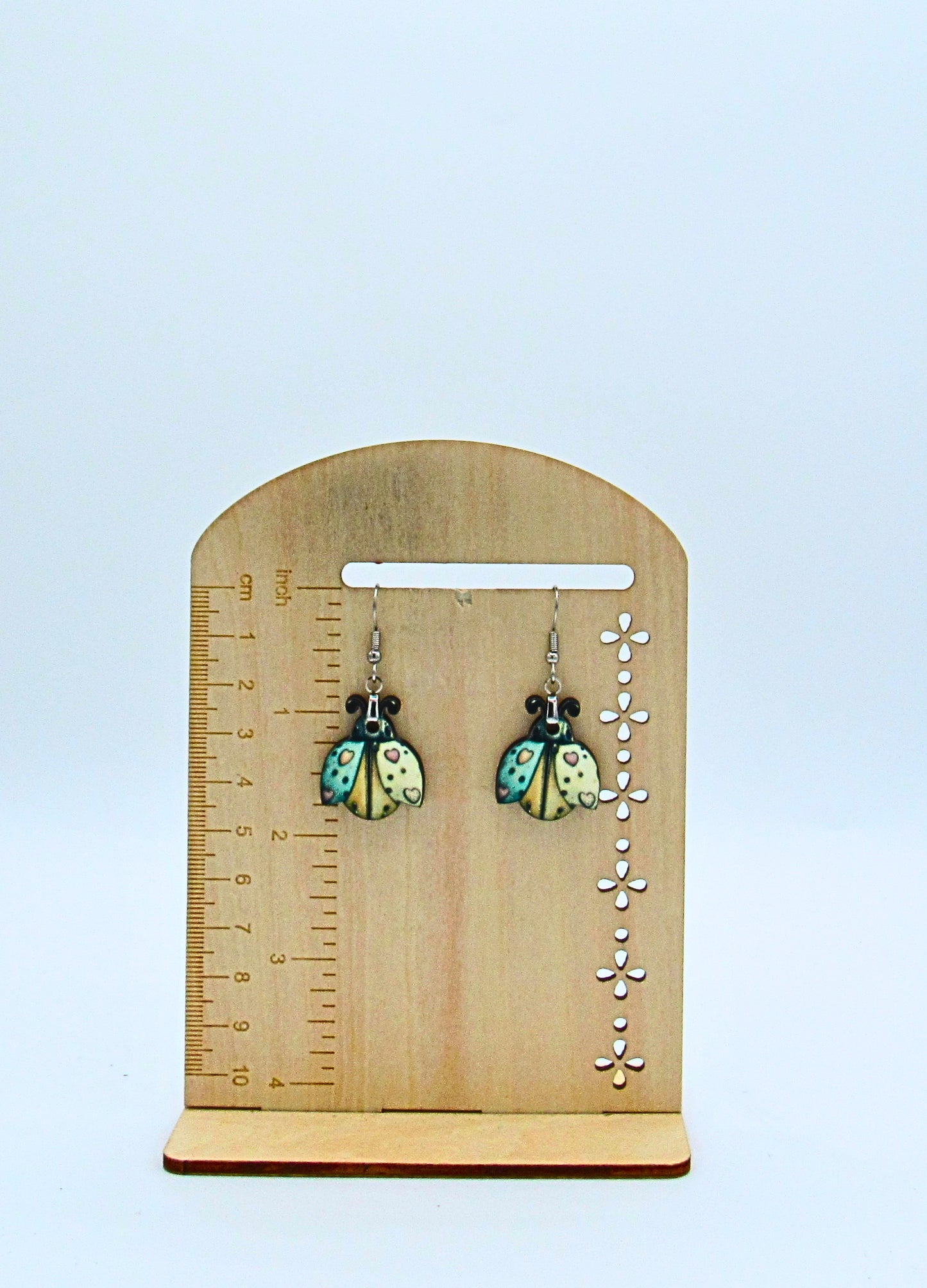 MDF-Ladybug with Face Shaped Sublimated Earrings 1 inch