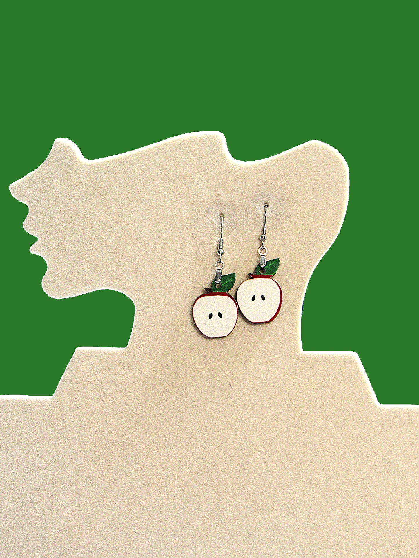 Apple Shaped Sublimated Earring 1 inch