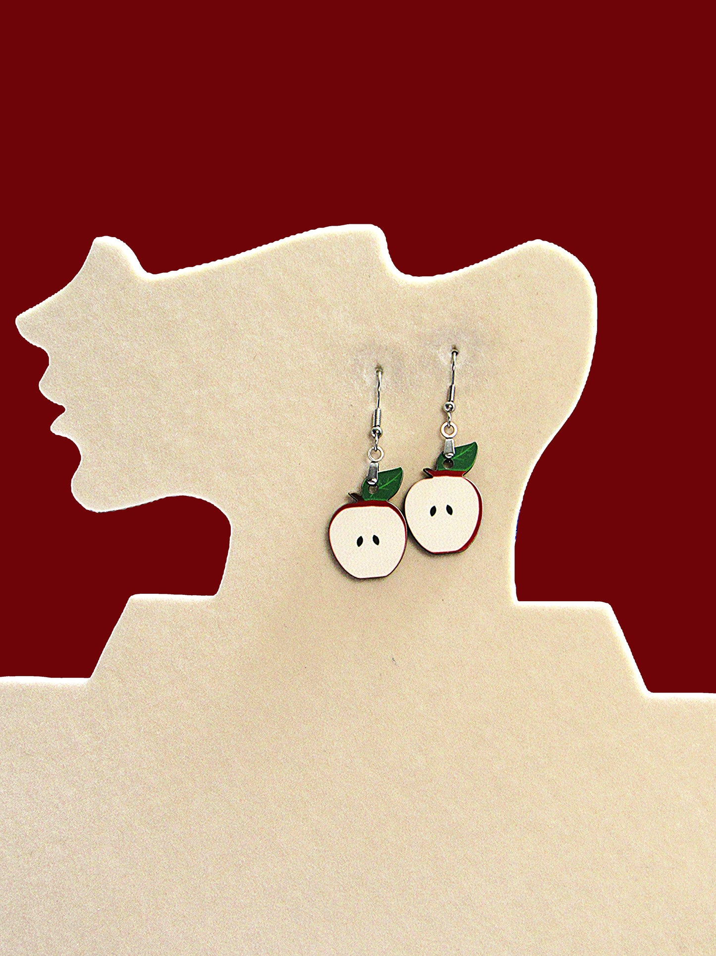 Apple Shaped Sublimated Earring 1 inch