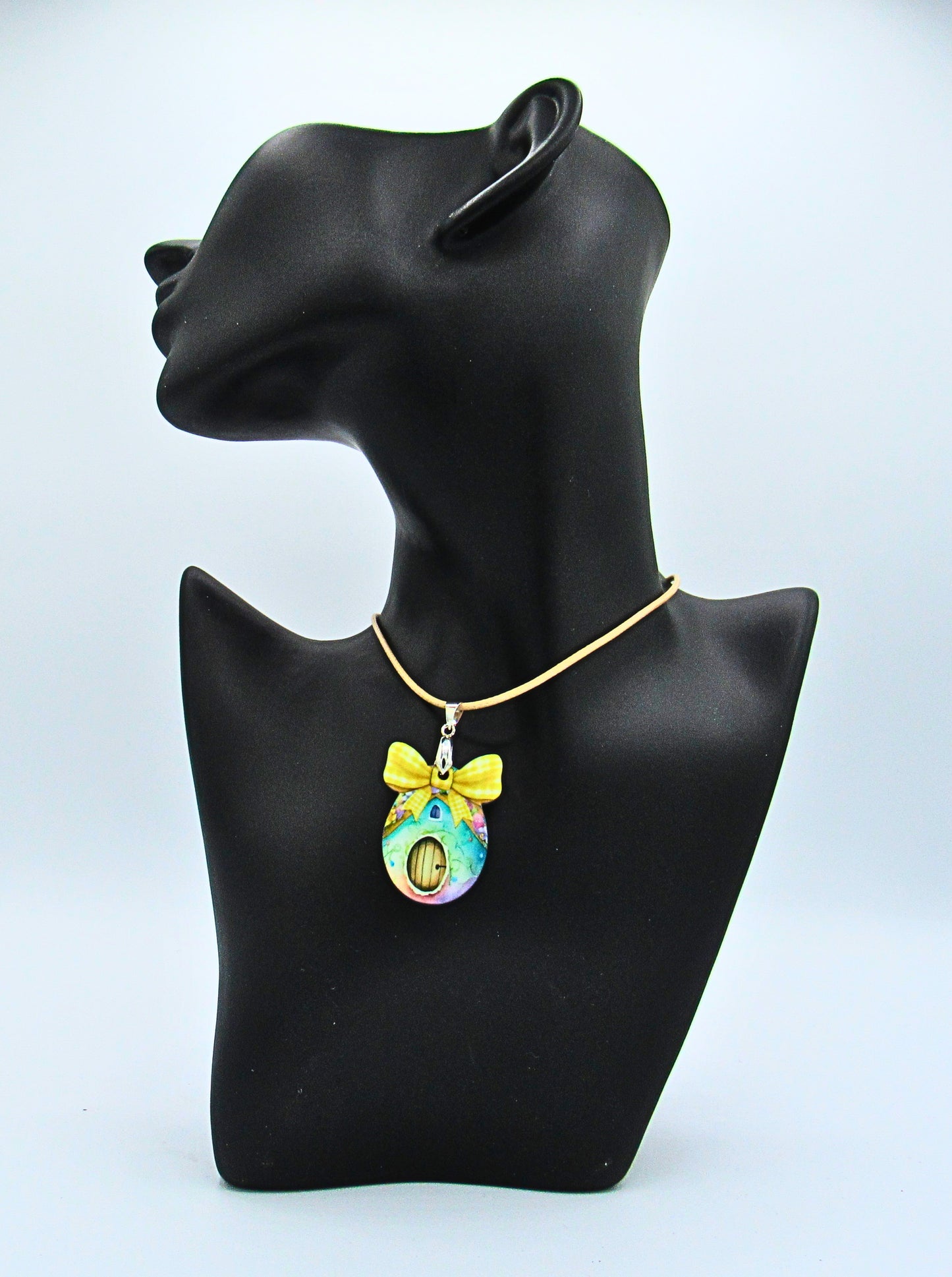 MDF-Egg with Bow Shaped Childs Sublimated Necklace