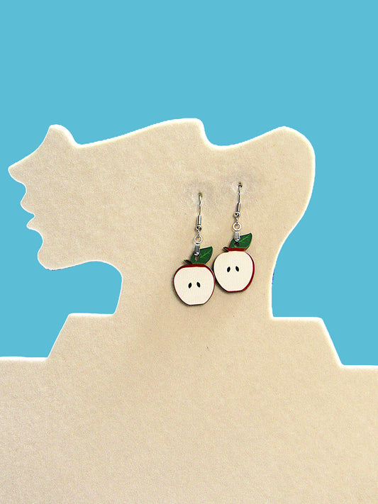 MDF-Apple Shaped Sublimated Earring 1 inch
