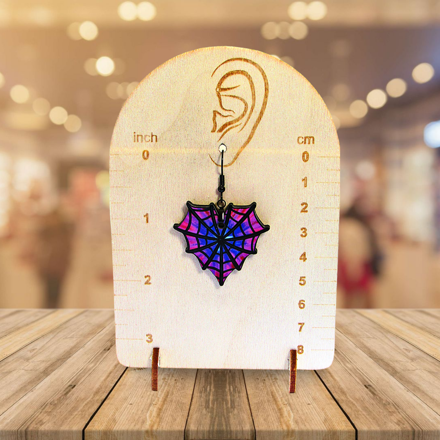 Heart Web Shaped Sublimated Earrings 1.5 inch