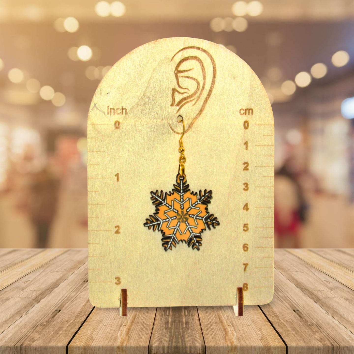 Snowflake Shaped Sublimated Earring 1.5 inch