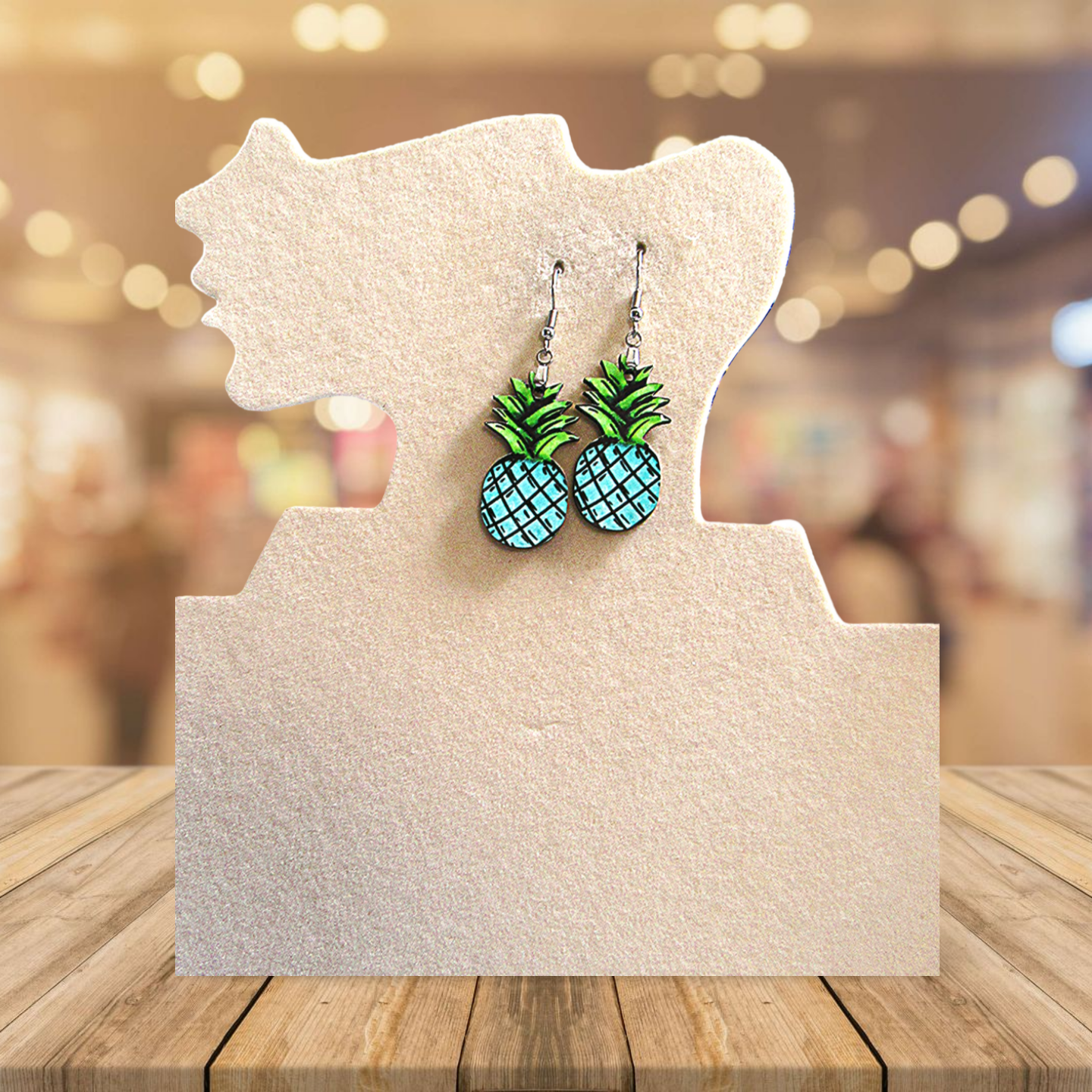 Pineapple Shaped Sublimated Earrings 1.5 inch
