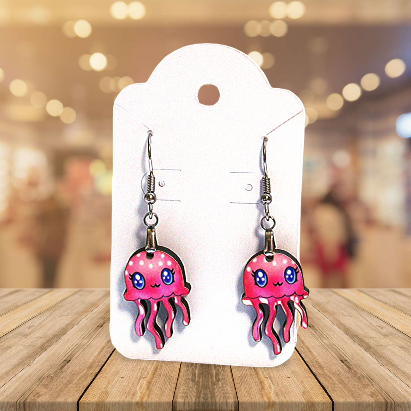 Jellyfish shaped Sublimated Earrings 1 inch