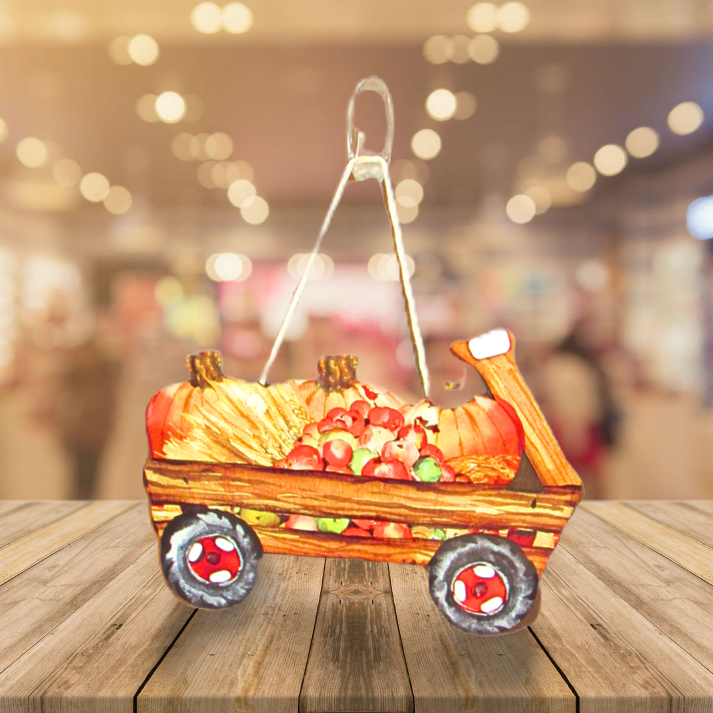 Wagon Shaped Sublimated Door Hanger