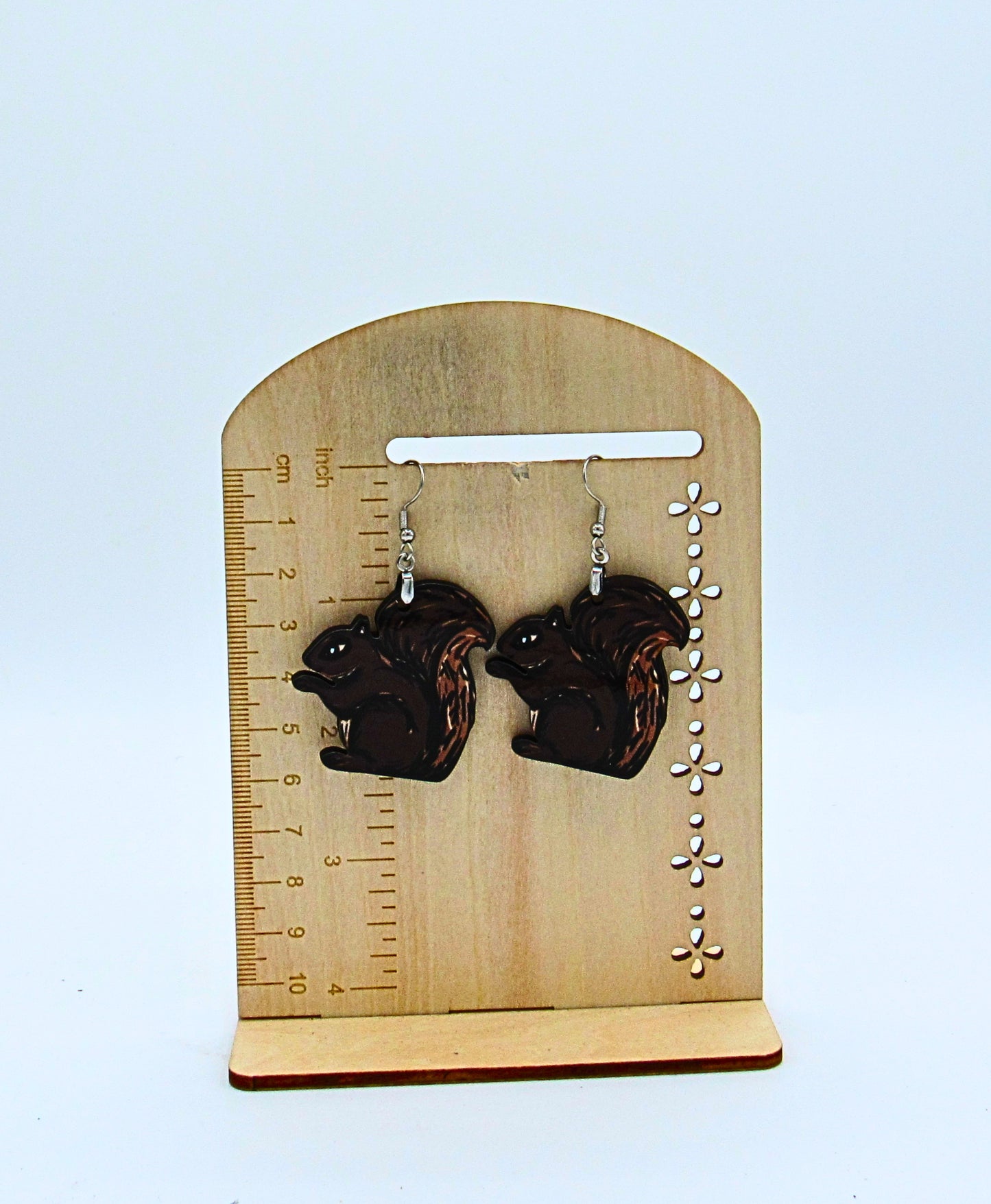 MDF-Squirrel Shaped Sublimated Earrings 1.5 inch