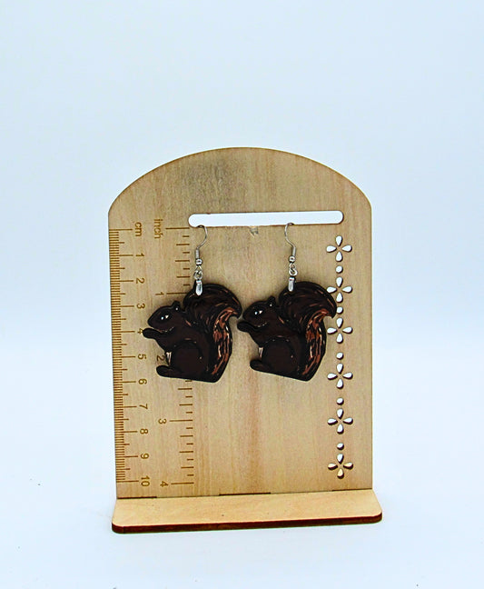 MDF-Squirrel Shaped Sublimated Earrings 1.5 inch