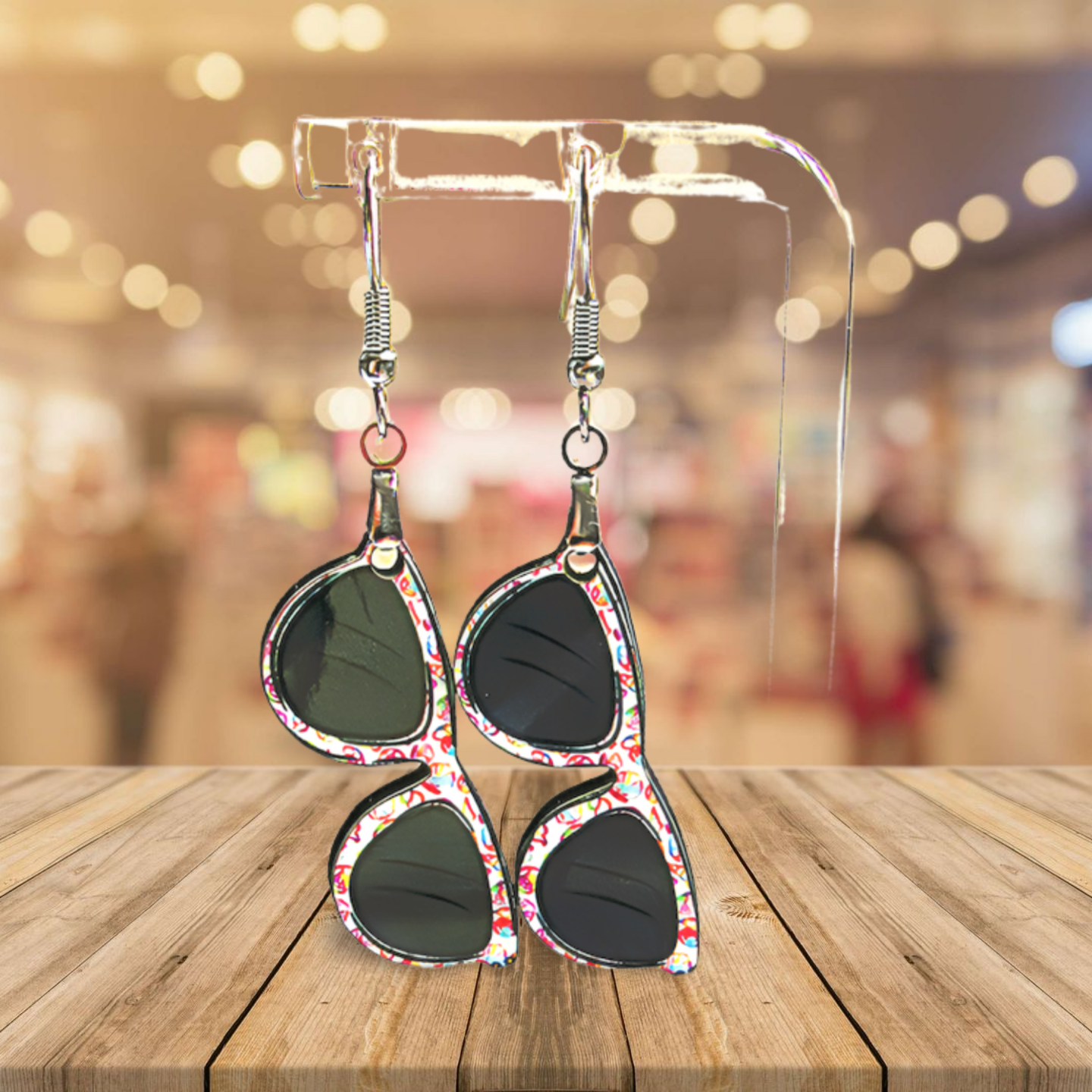 Sunglass Shaped Sublimated Earrings