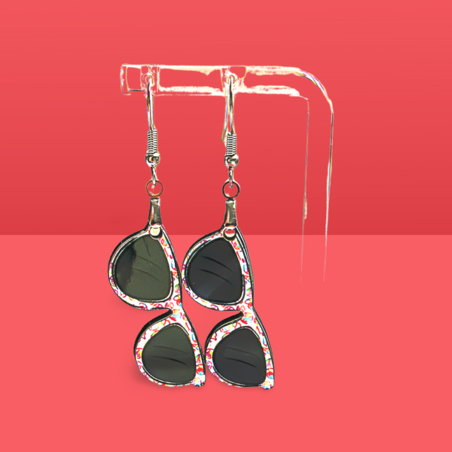 Sunglass Shaped Sublimated Earrings