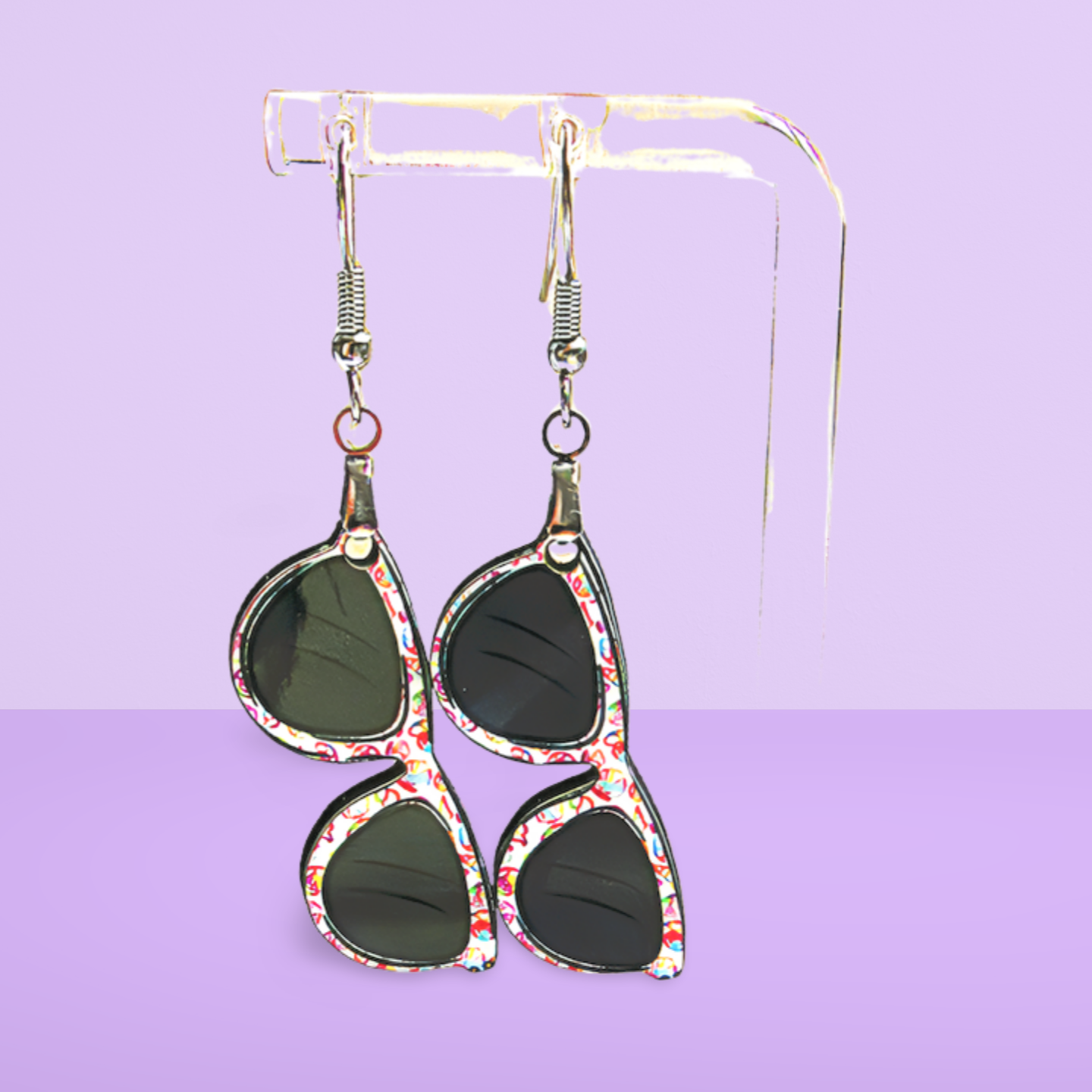 Sunglass Shaped Sublimated Earrings