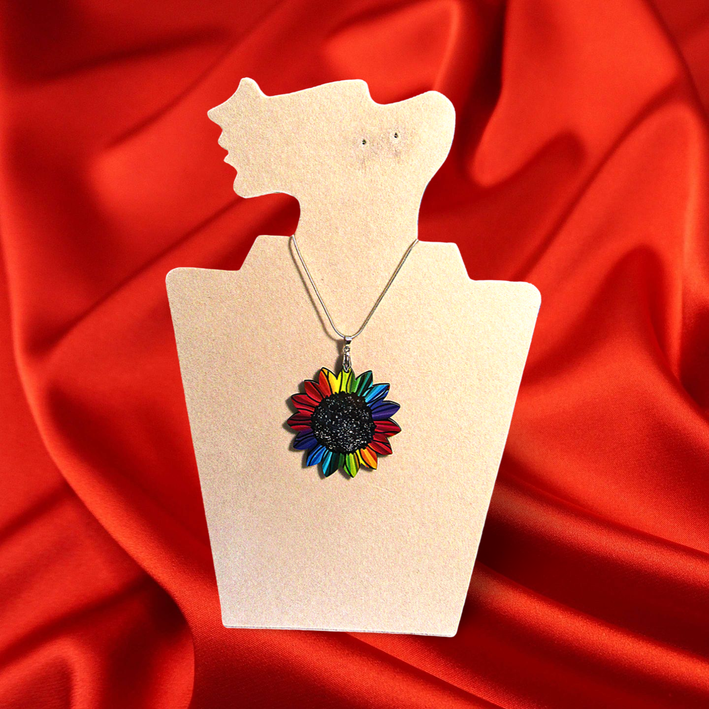 Sunflower Shaped Sublimated Necklace