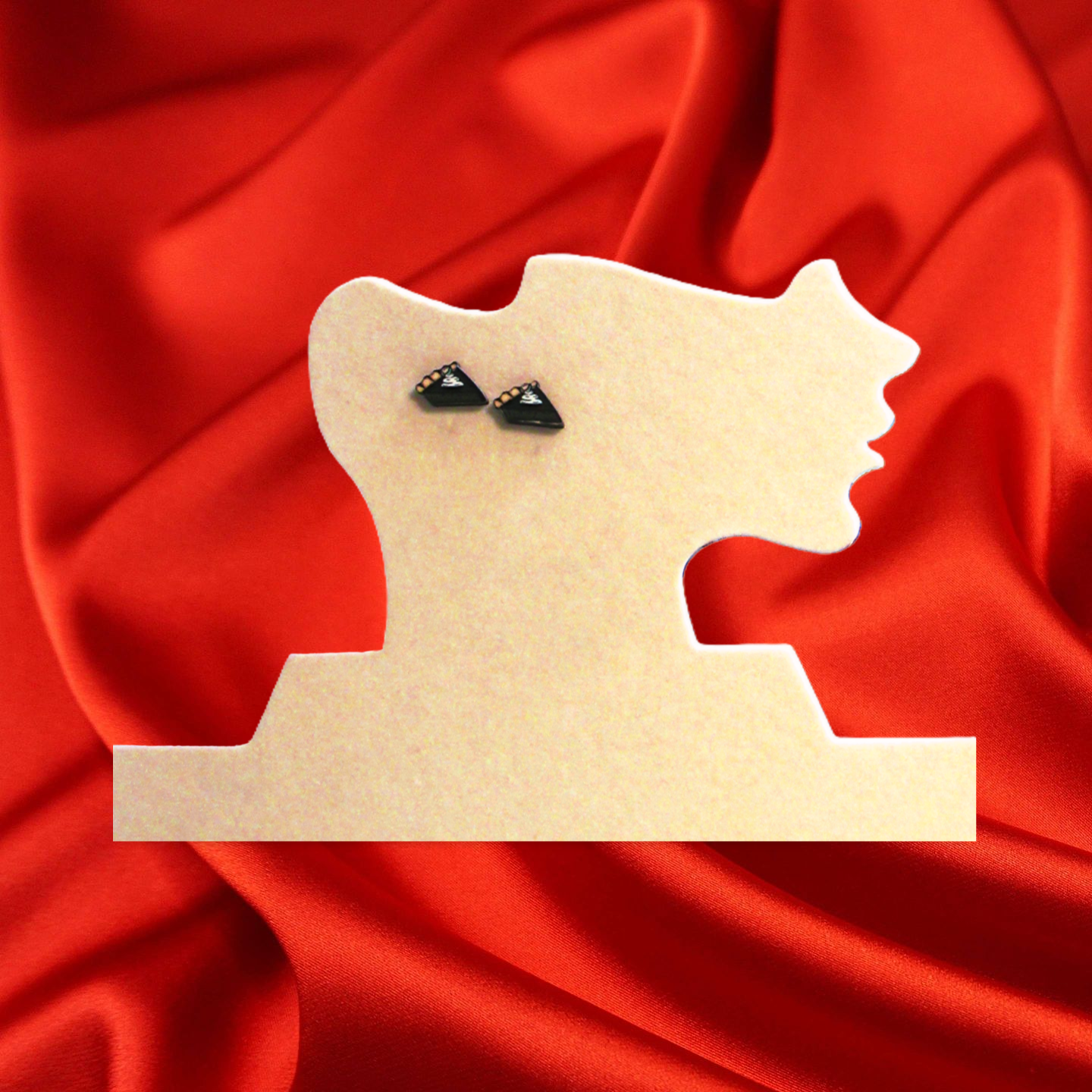 Pie Slice Shaped Sublimated Stud Earrings