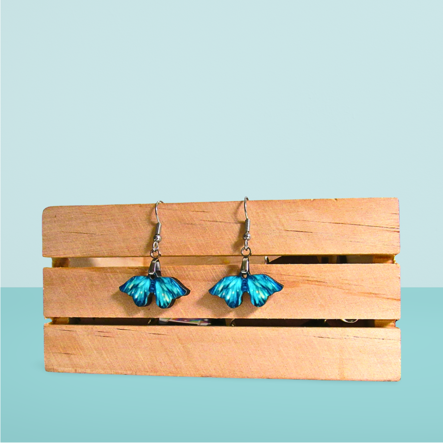 Moth Shaped Sublimated Earrings 1 inch