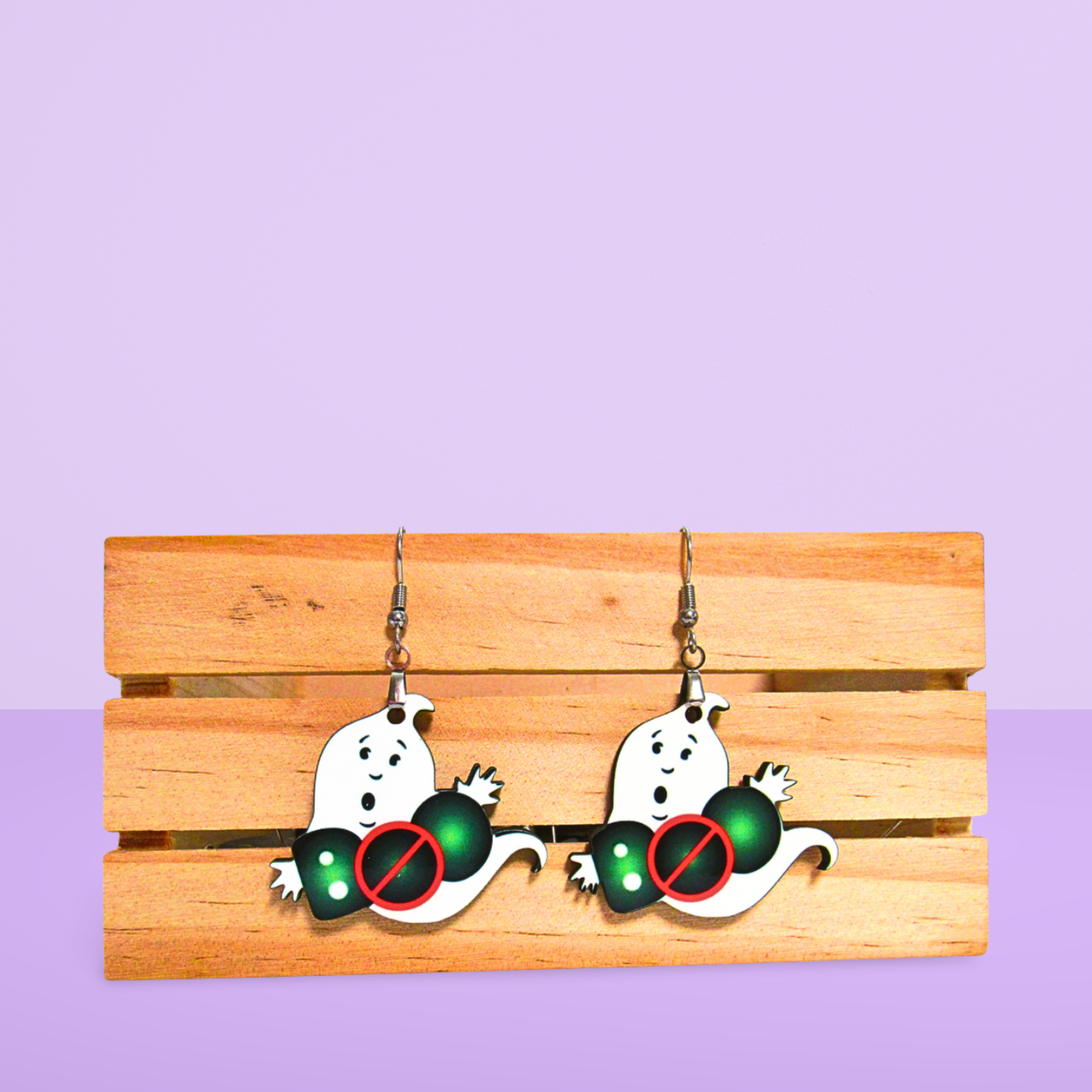 Boo Ghost Shaped Sublimated Earrings