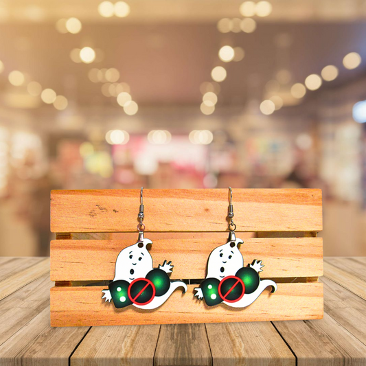 Boo Ghost Shaped Sublimated Earrings
