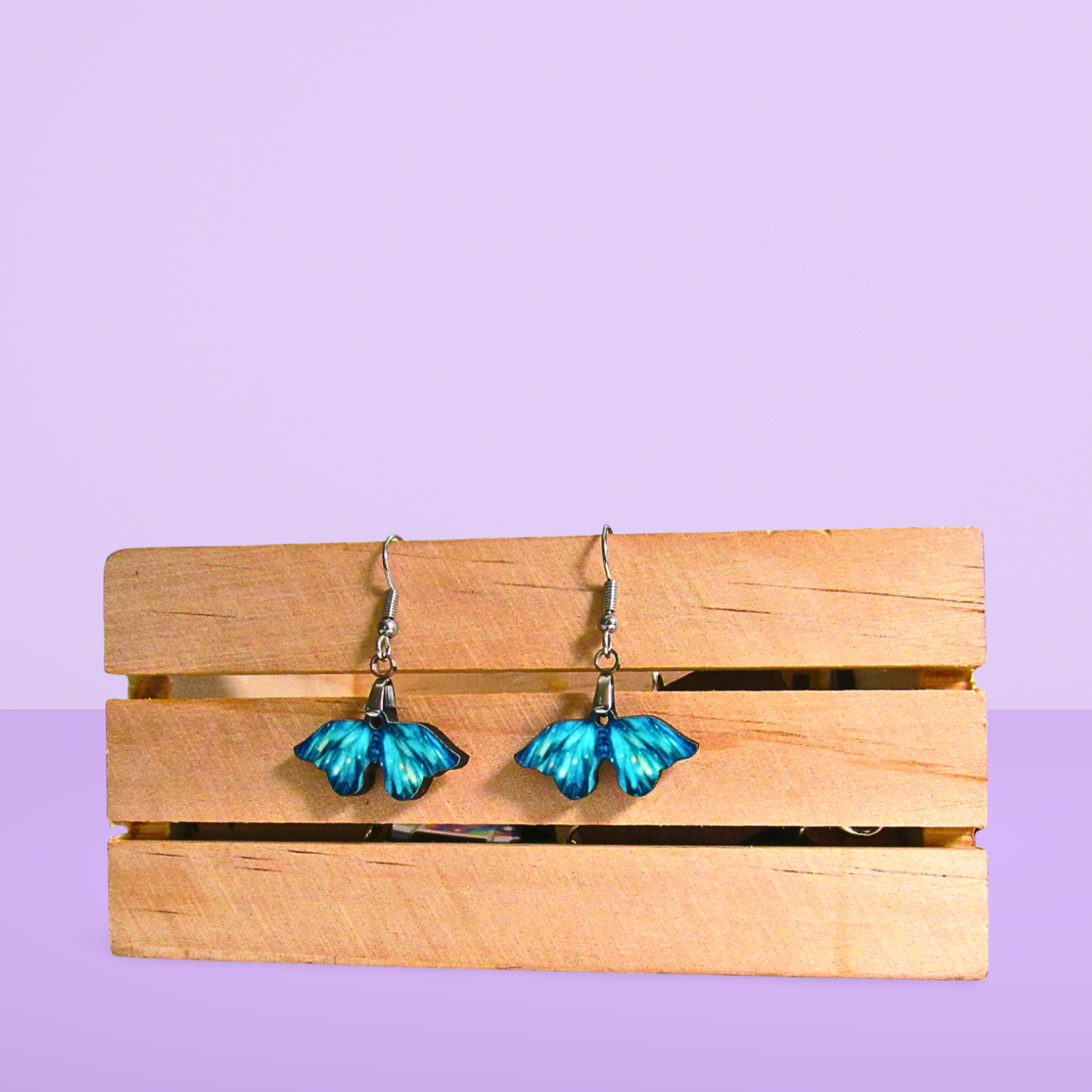 Moth Shaped Sublimated Earrings 1 inch