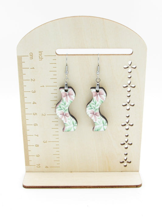 Floral Curvy MDF Sublimation Earrings, 1.5 Inch Botanical Flower Jewelry