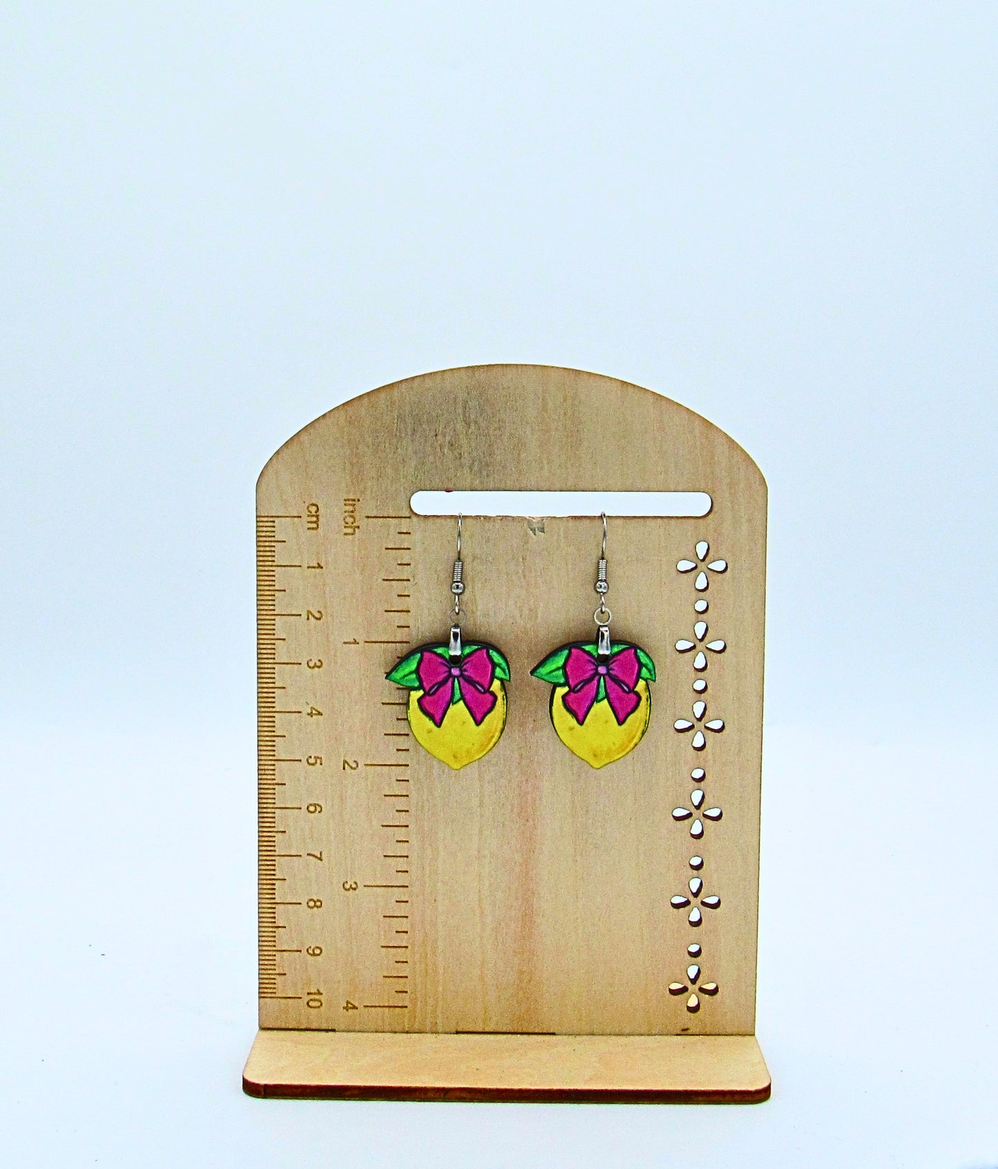 MDF-Lemon Shaped Sublimated Earrings 1 inch