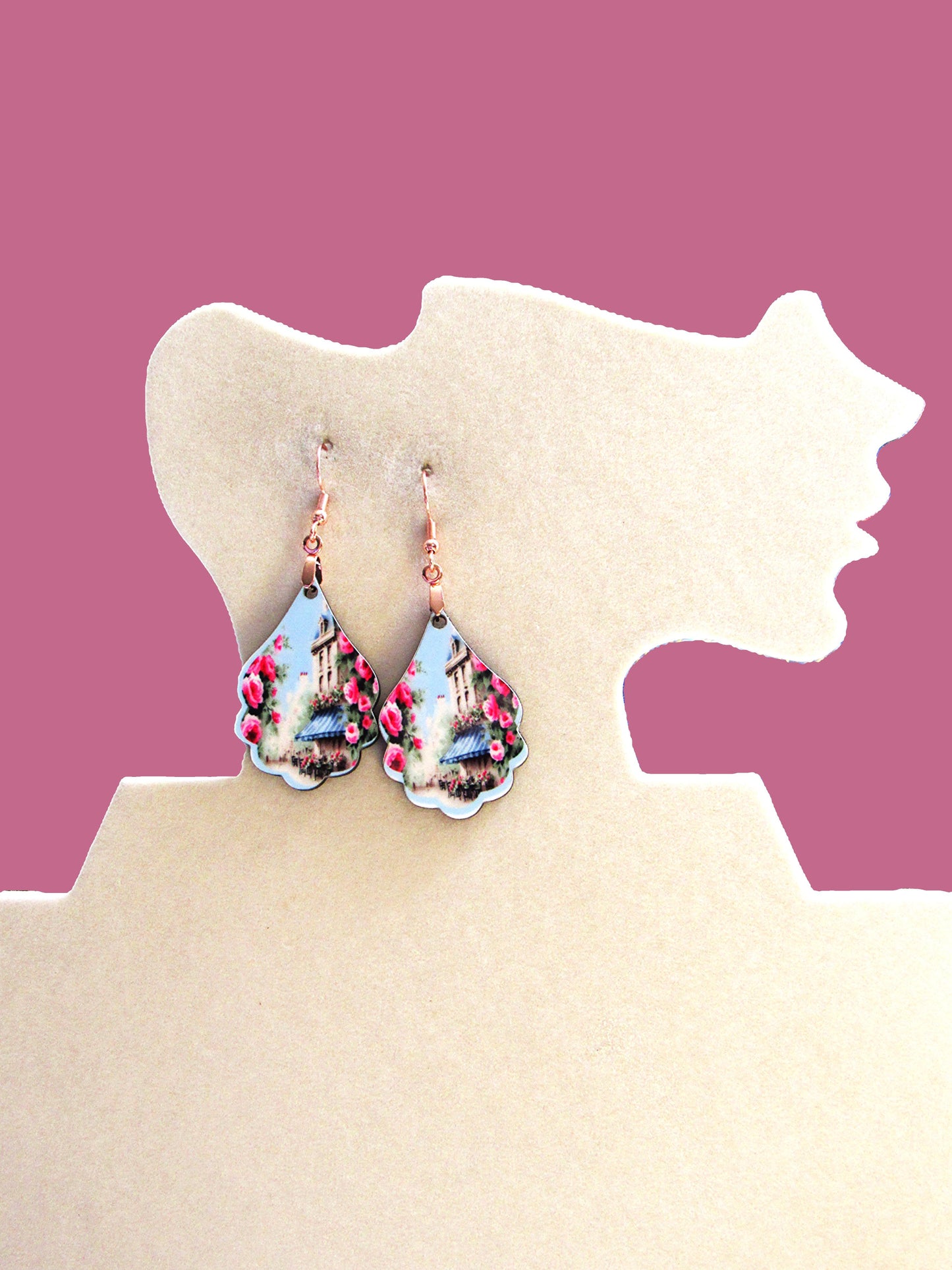 Fancy Teardrop Shaped Sublimated Earrings