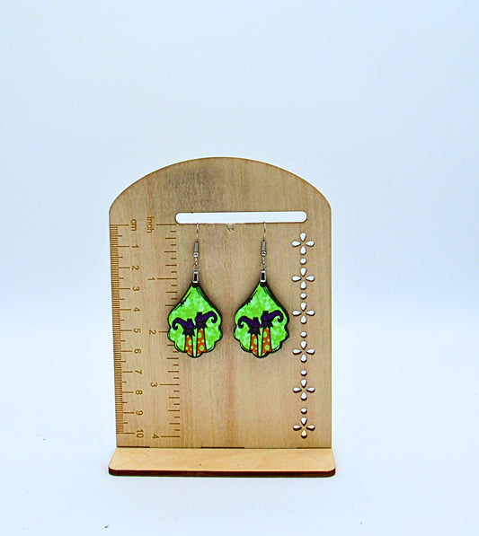 MDF-Fancy Teardrop Shaped Sublimated Earrings 1.5 inch