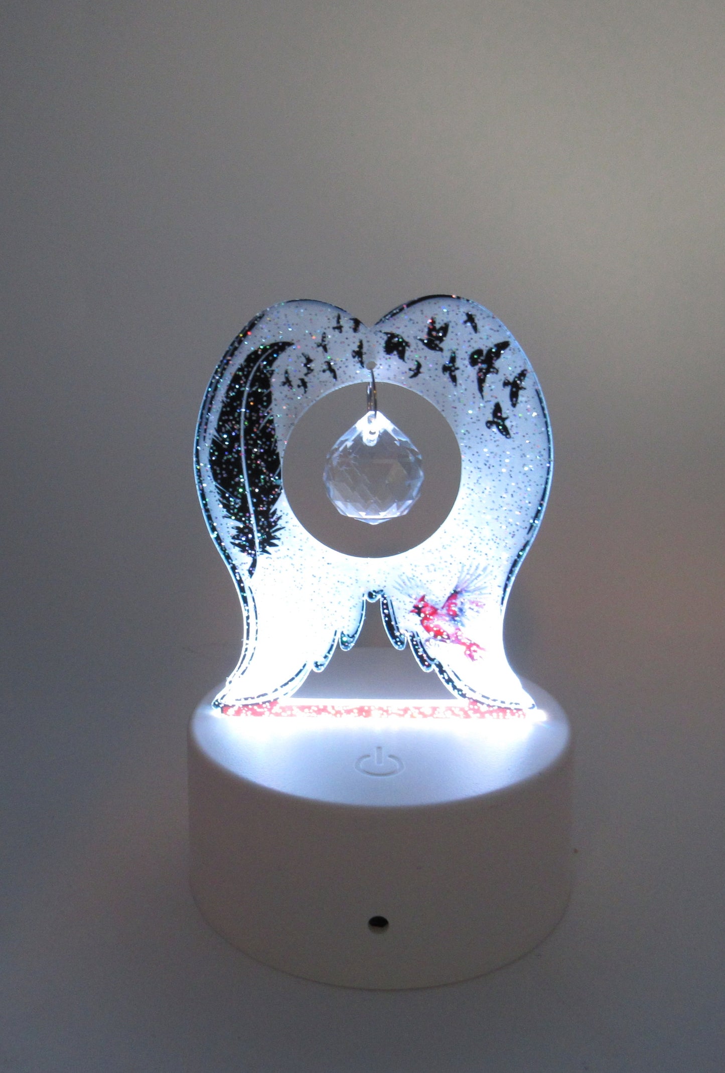 Glitter Acrylic Angel Wing Light
