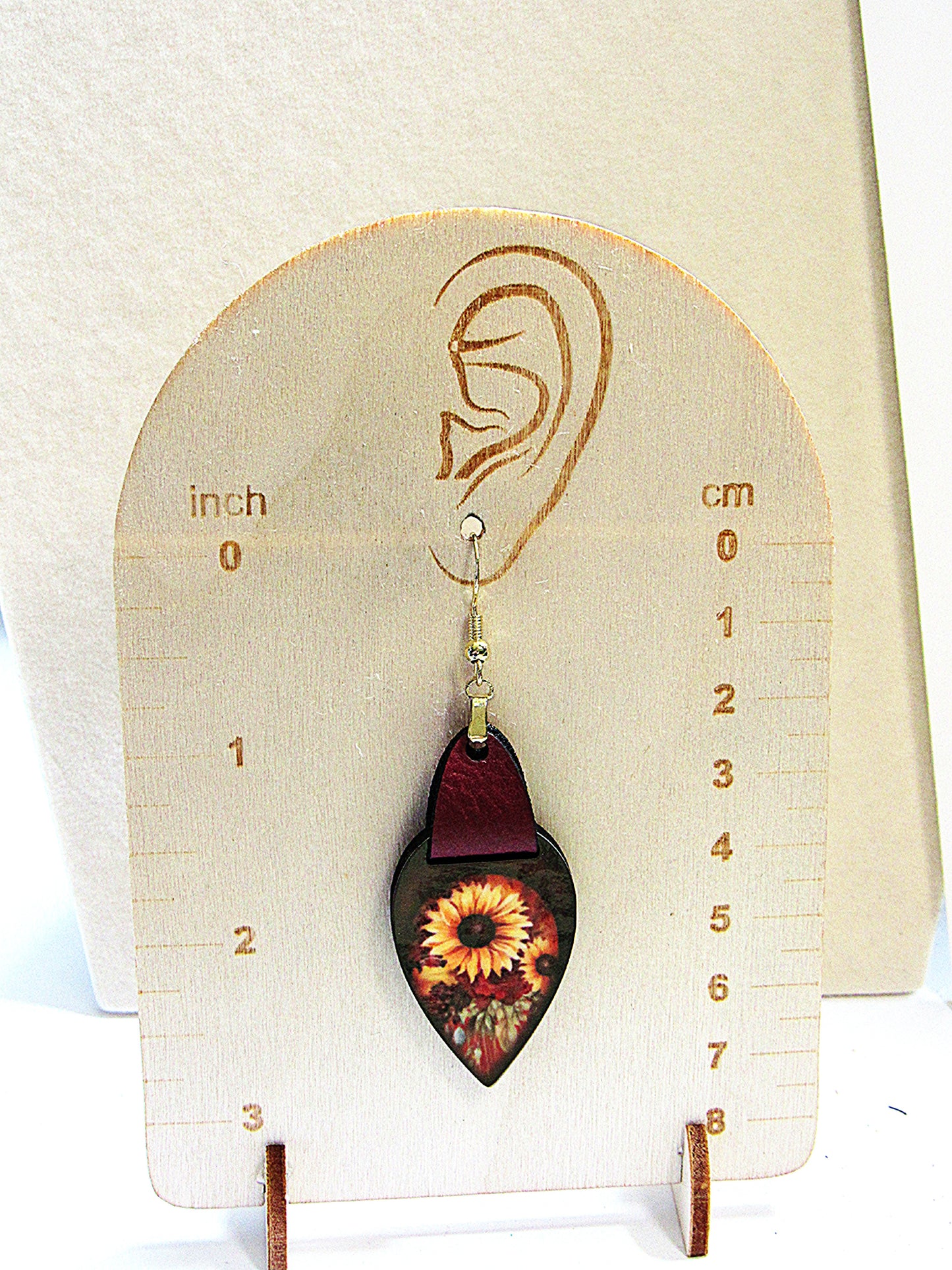 Faux Leather Teardrop Sublimated Earrings