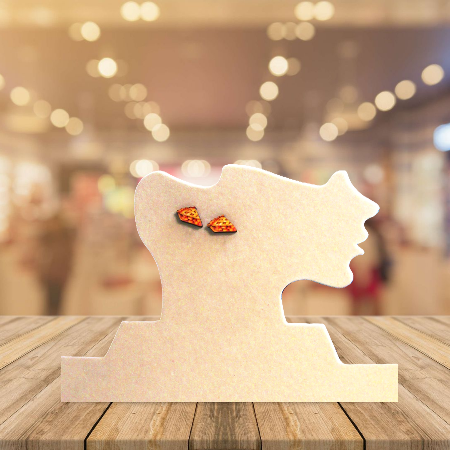 Pie Slice Shaped Sublimated Stud Earrings