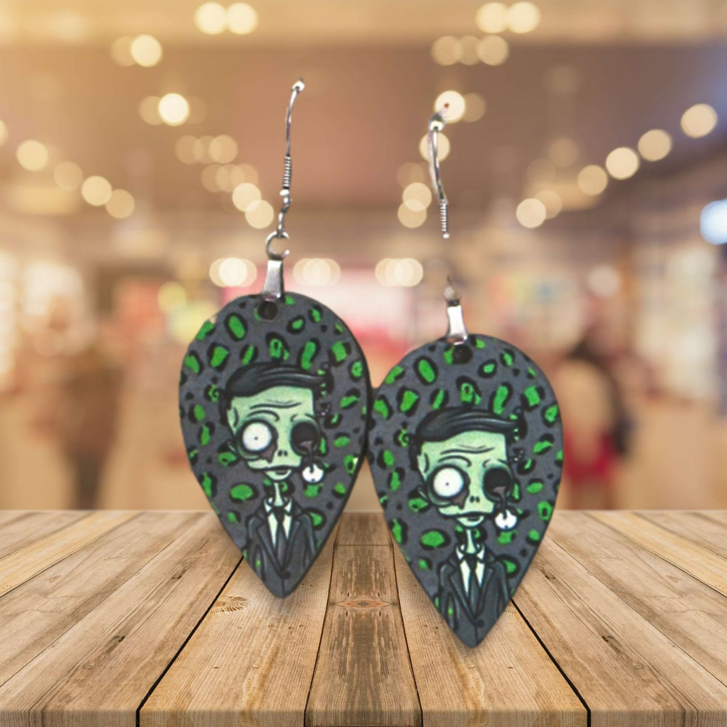 Reverse Teardrop Shaped Sublimated Earrings 1.5 inch