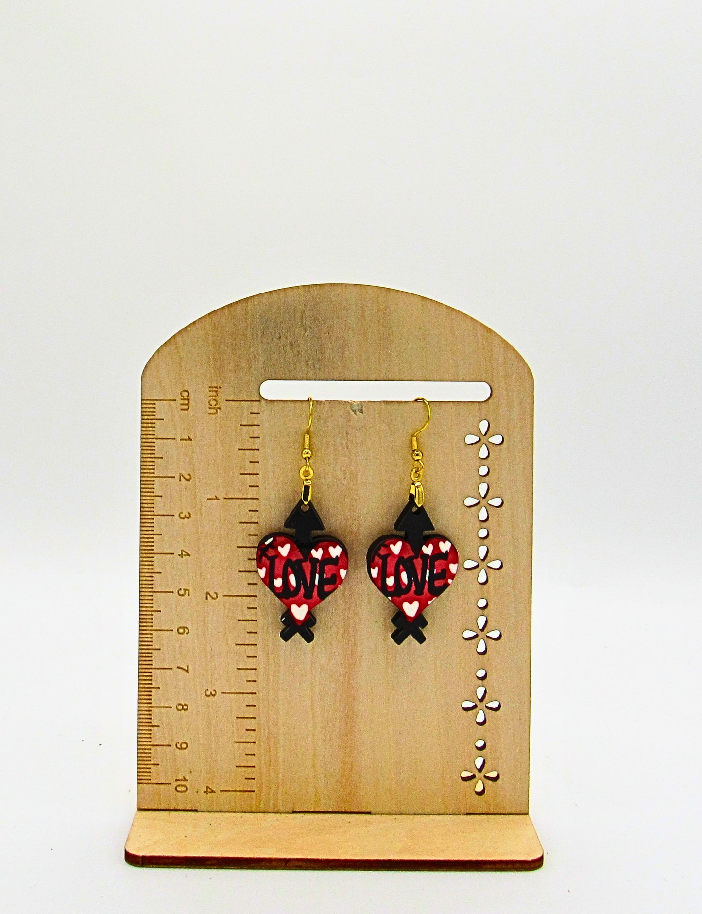 MDF-Heart Arrow Shaped Sublimated Earrings 1.5 inch