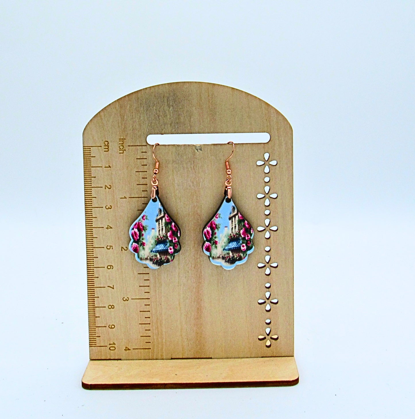 MDF-Fancy Teardrop Shaped Sublimated Earrings 1.5 inch