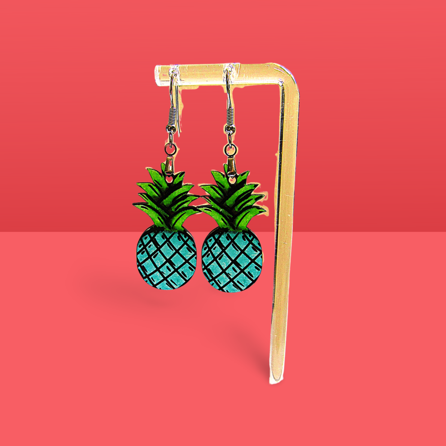 Pineapple Shaped Sublimated Earrings 1.5 inch
