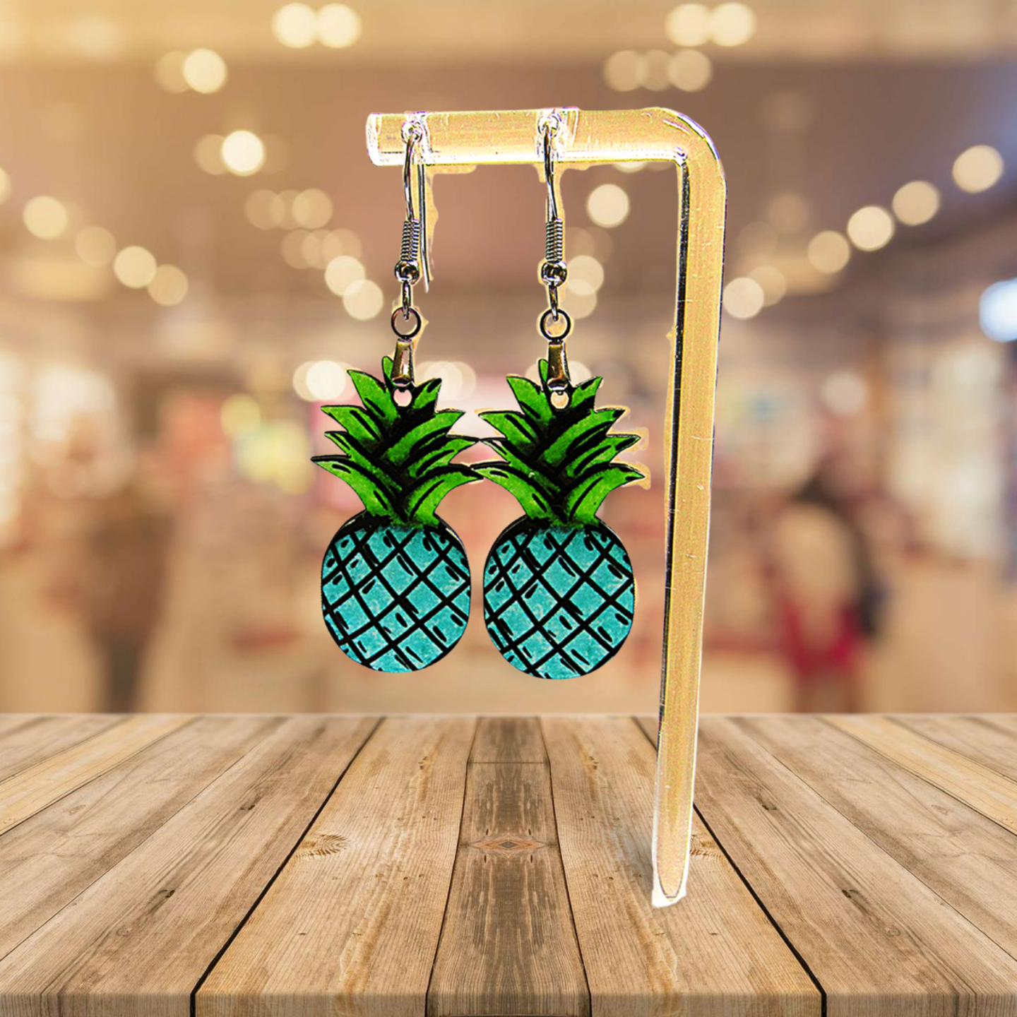 Pineapple Shaped Sublimated Earrings 1.5 inch
