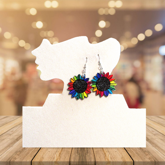 Sunflower Shaped Sublimated Earrings