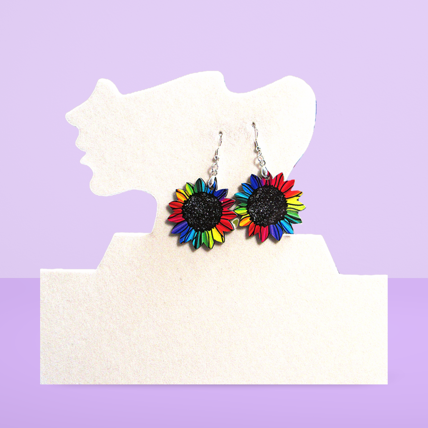 Sunflower Shaped Sublimated Earrings