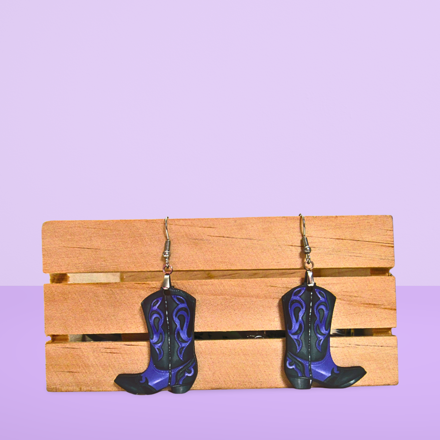 Cowboy Boot Shaped Sublimated Earrings
