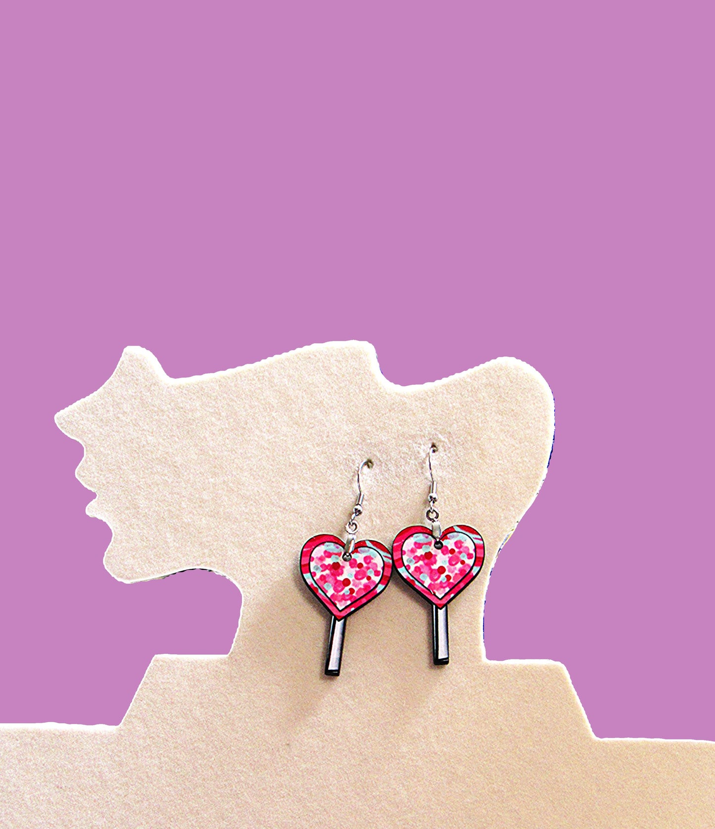 Sucker Shaped Sublimated Earrings