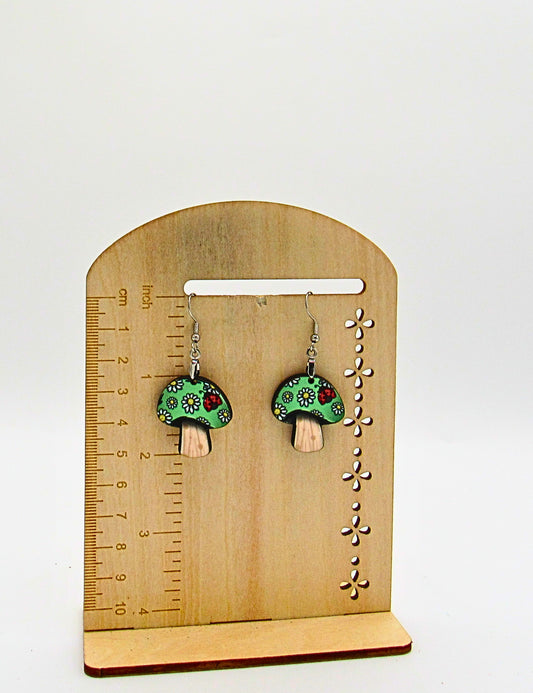 MDF-Mushroom Shaped Sublimated Earrings 1 inch