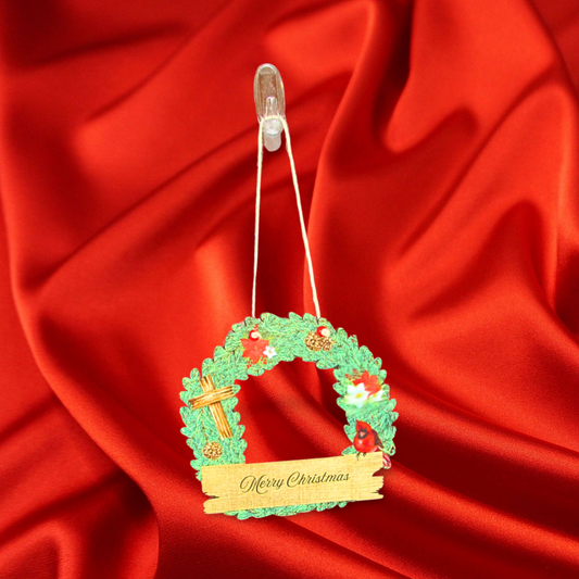 Wooden Wreath Shaped Sublimated Door Hanger