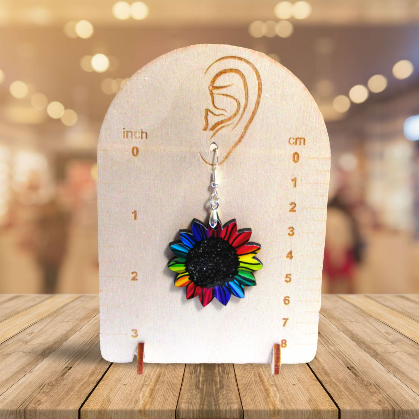 Sunflower Shaped Sublimated Earrings