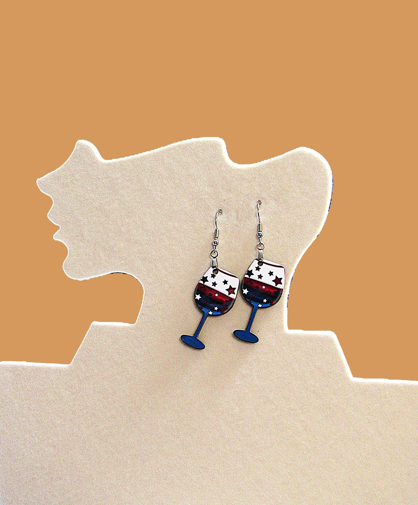 Wine Glass Shaped Sublimated Earrings