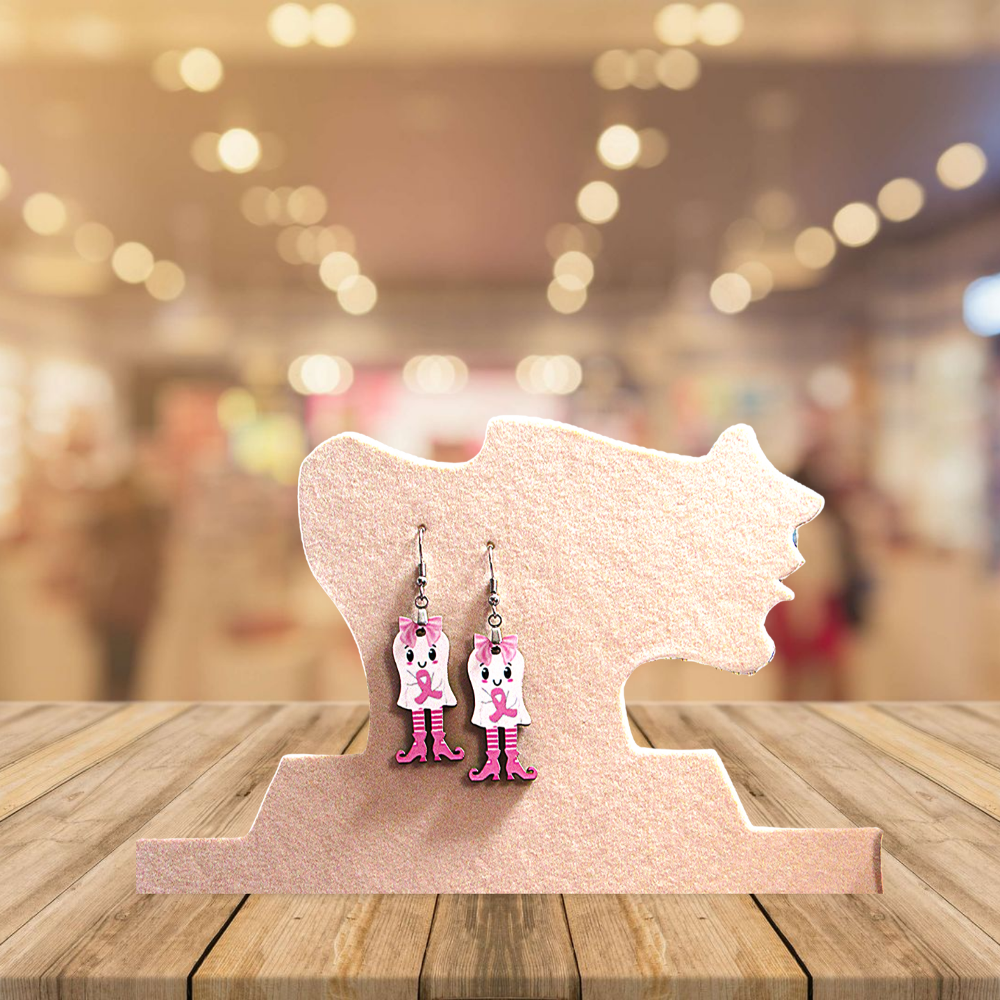 Ghost with Legs Shaped Sublimated Earrings 1.5 inch