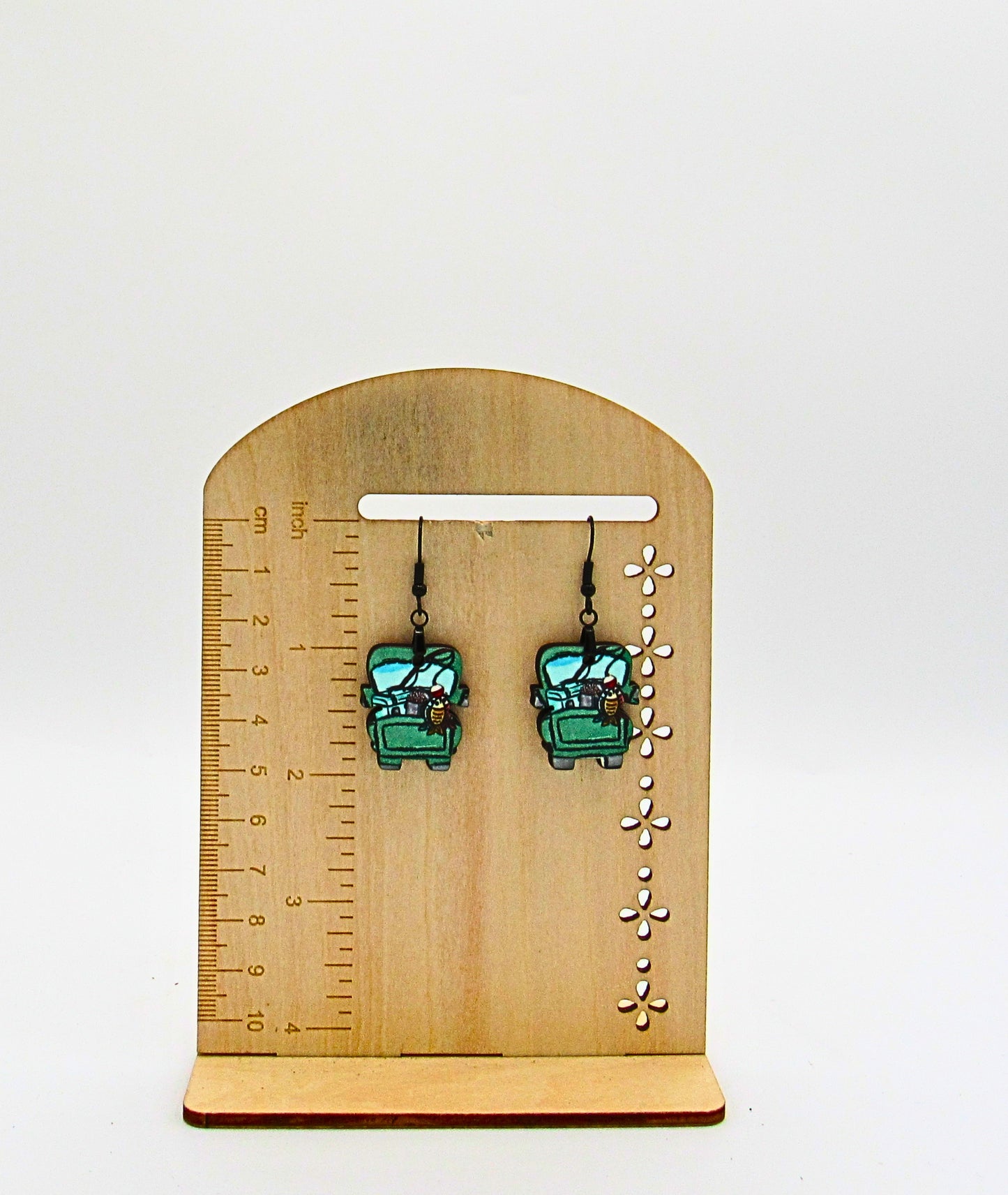 MDF-Truck Shaped Sublimated Earring 1 inch