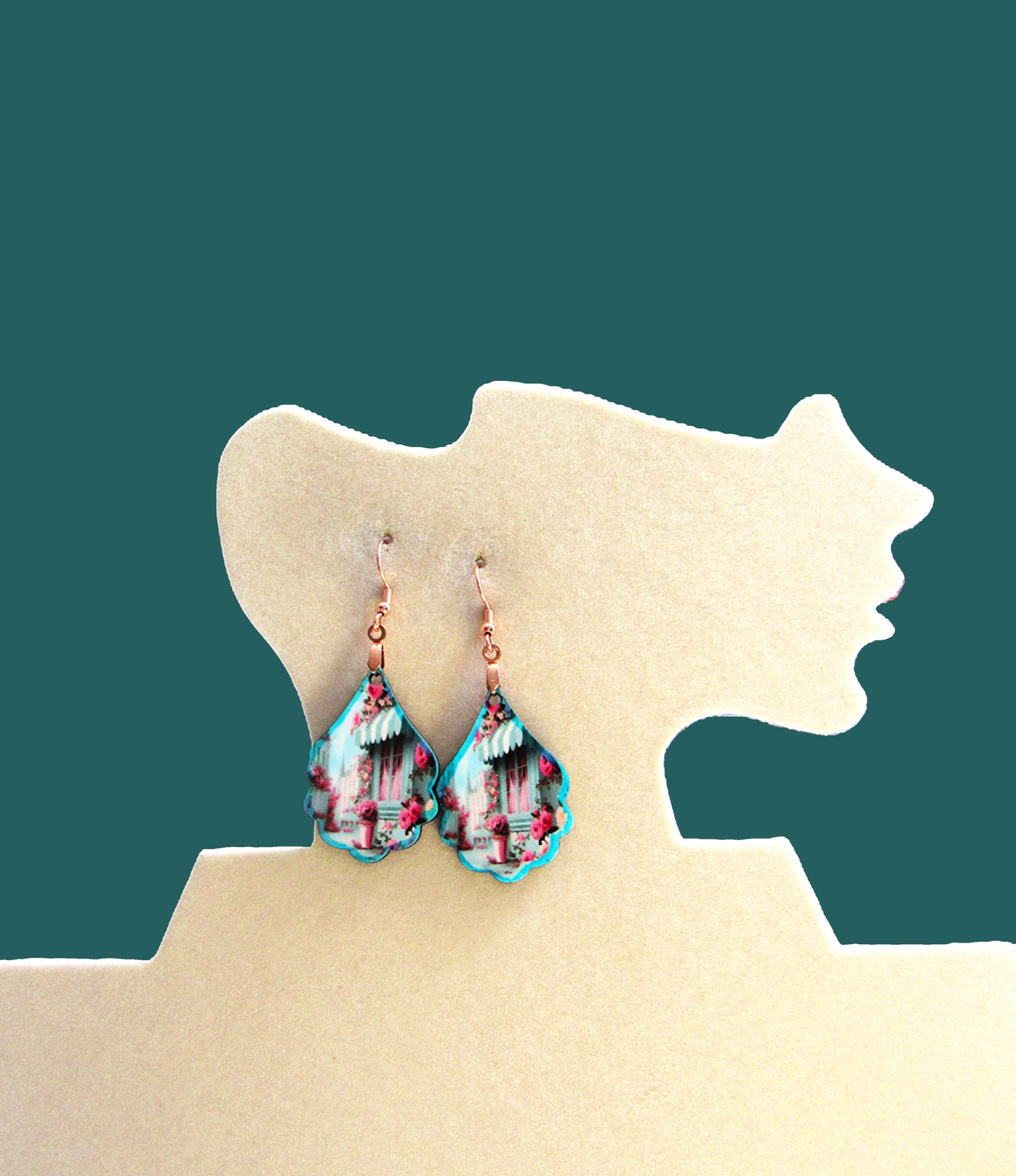 Fancy Teardrop Shaped Sublimated Earrings