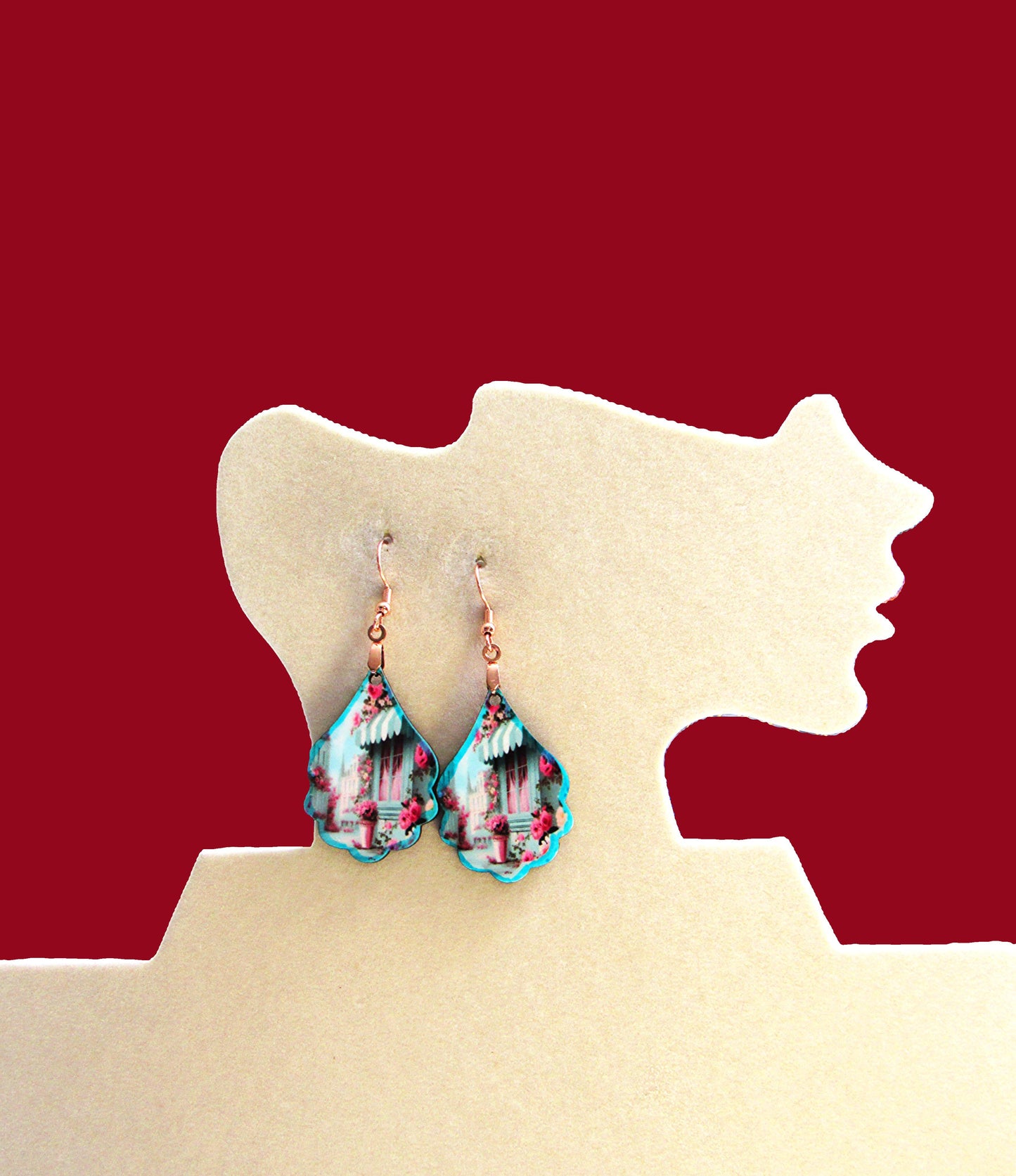 Fancy Teardrop Shaped Sublimated Earrings
