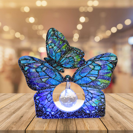 Glitter Acrylic Blue Butterfly SHaped Sublimated Light