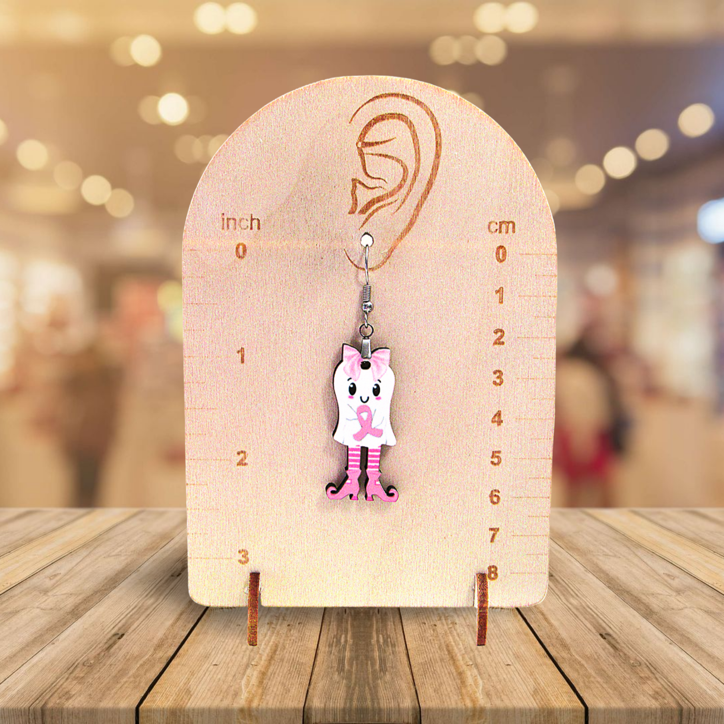 Ghost with Legs Shaped Sublimated Earrings 1.5 inch