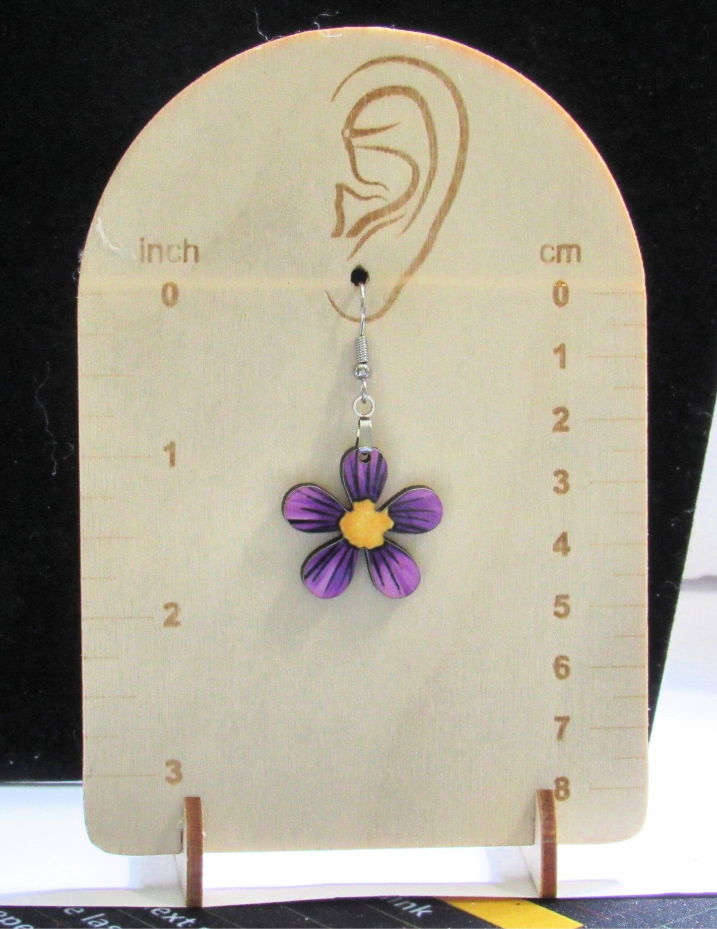 1 inch Hippie Flower Shaped Sublimated Earrings MDF
