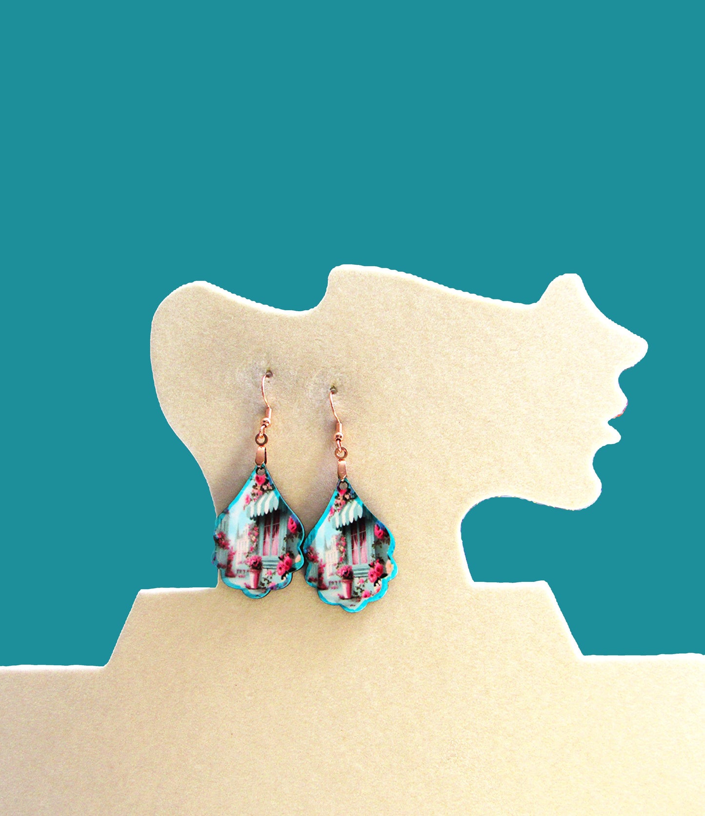 Fancy Teardrop Shaped Sublimated Earrings