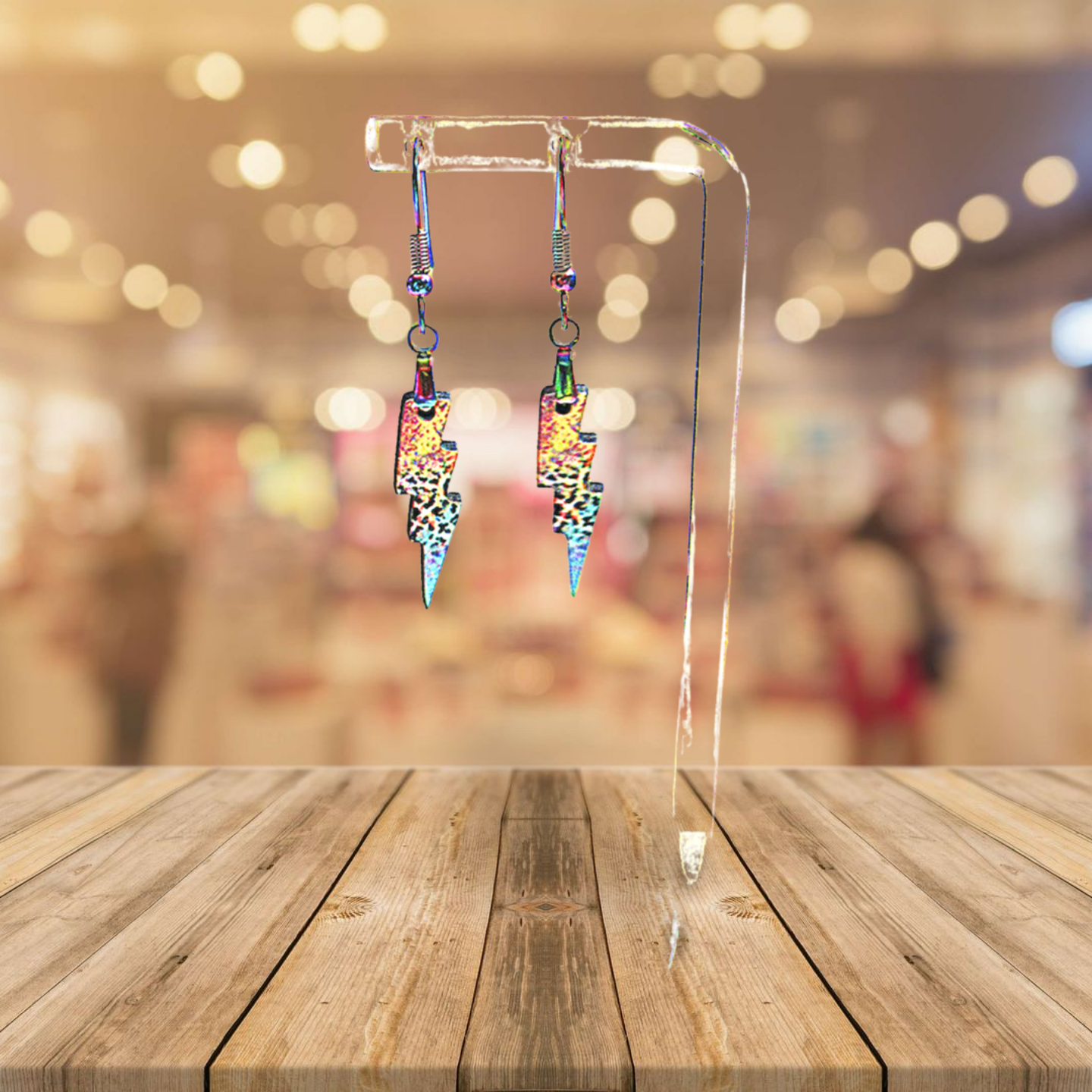 Lightning Shaped Sublimated Earrings